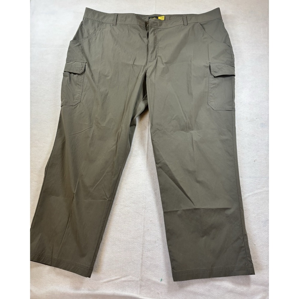 Cabelas Nylon Cargo Pants Men's 47x28 Olive Green‎ Pockets Outdoor Hiking